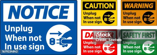 No Plugging Usb Sign Warning Unplug When Not In Use Symbol Sign Stock Illustration ...