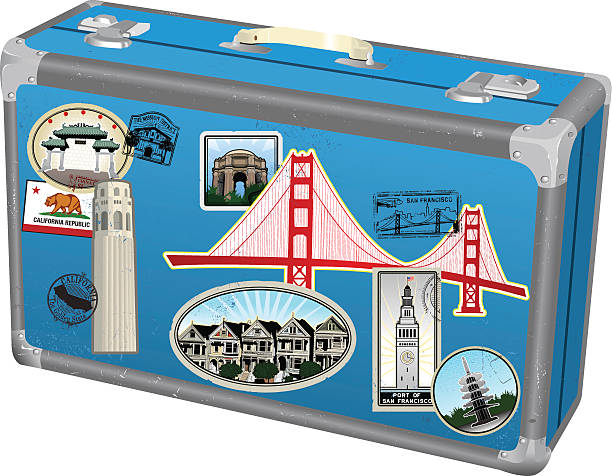 spakuj swoje bagaże do san francisco. - golden gate bridge bridge san francisco county vector stock illustrations