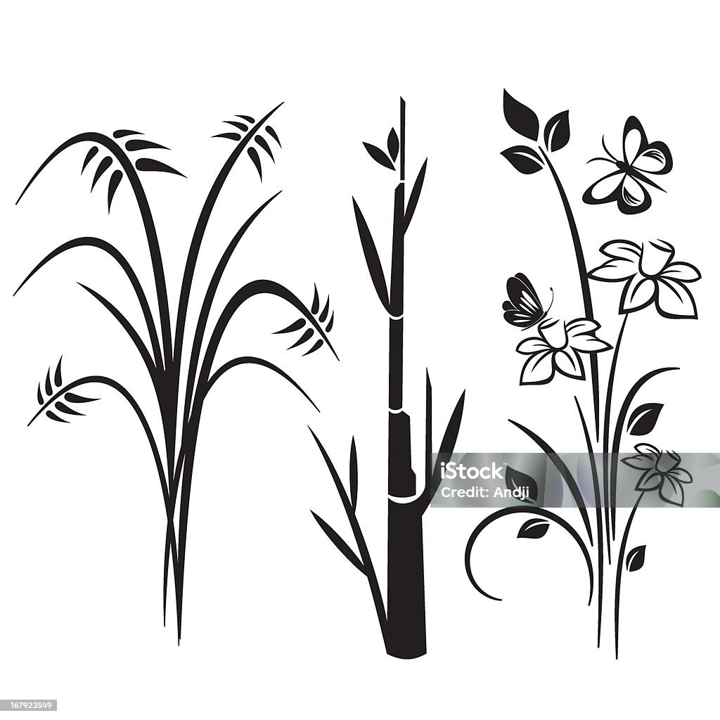 Floral Design Series. Japanese style A set of 3 Japanese floral designs. Check my portfolio for much more of this exclusive floral ornamental series as well as a large number of other great vector images. Animal stock vector