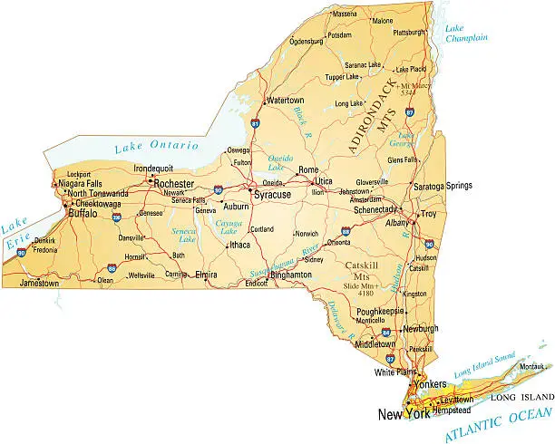 Vector illustration of Map of New York