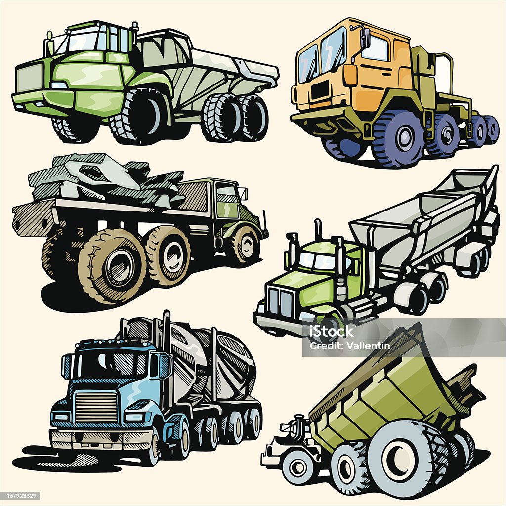 Camion illustrazioni XXVI: Autocarri di costruzione (Vettore - arte vettoriale royalty-free di Affari