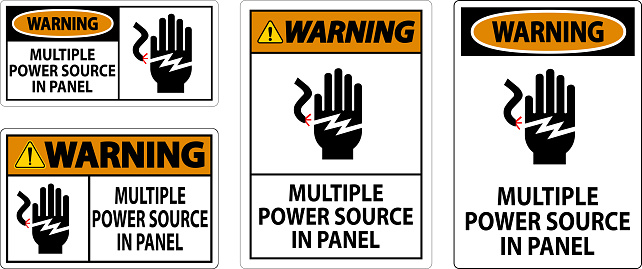 Warning Sign Multiple Power Source In Panel