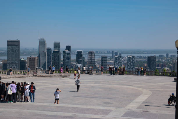 Montreal seen from Mont Royal stock photo