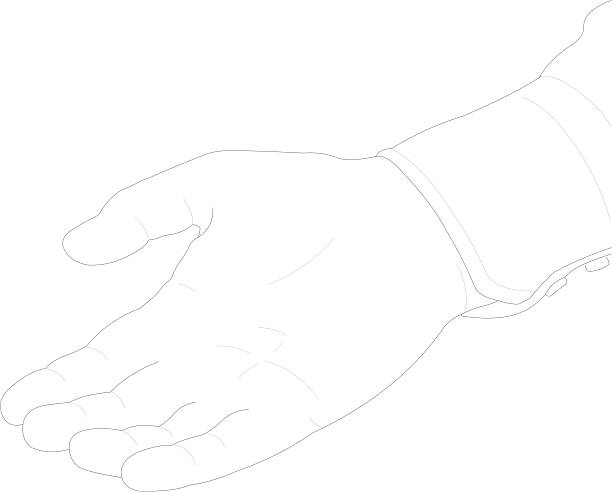 Mans Hand (palm up) vector art illustration