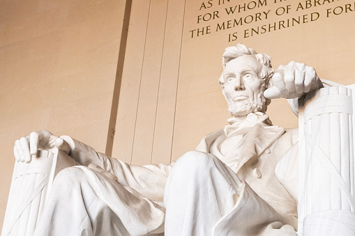The Abraham Lincoln Memorial Statue in Washington DC