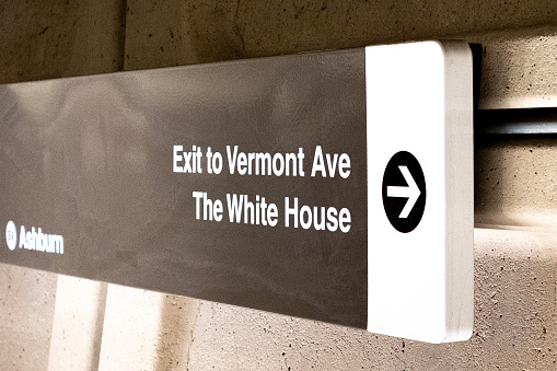 Washington DC Metro WMATA Subway Sign to the White House