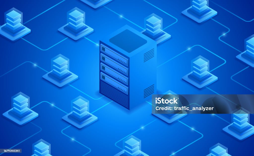 Server Background Vector Server Isometric Background Stock Illustration - Download Image Now ...