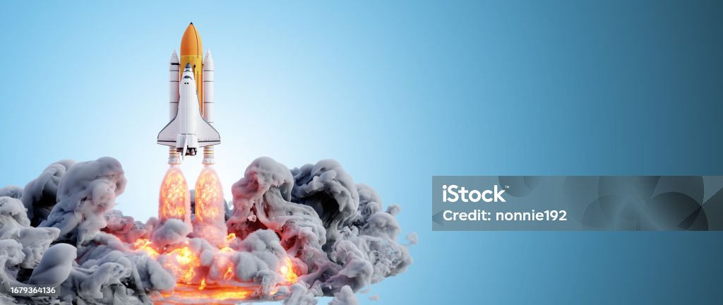 Nasa Rocketship Background Scratch 3d Illustration Space Shuttle On Dark Isolated Background Wallpaper ...