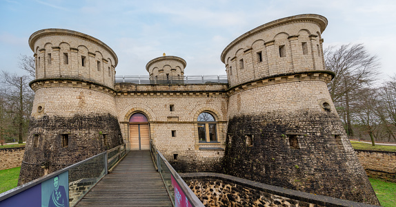 Luxembourg City, Luxembourg - Feb 3, 2020: Fort Thungen - Musee Drai Eechelen (Three Acorns Museum) - Luxembourg City, Luxembourg