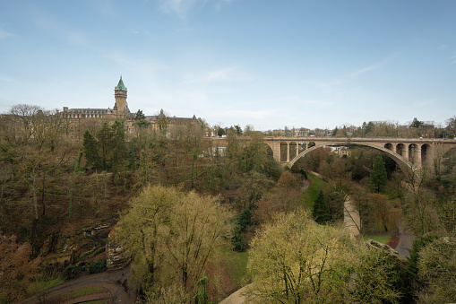 Adolphe Bridge and Luxembourg State Savings Bank Tower - Luxembourg City, Luxembourg