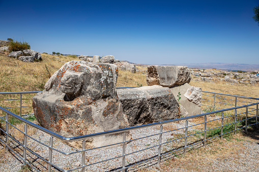 Hattusa Ancient City old city ruins. Hittite civilization capital Hattusa ruins and architecture. Corum, Turkey