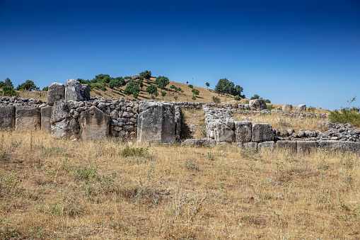 Hattusa Ancient City old city ruins. Hittite civilization capital Hattusa ruins and architecture. Corum, Turkey