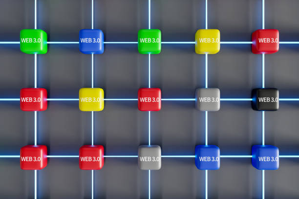 Concepts related to web3.0 decentralization and peer-to-peer connection, 3d rendering