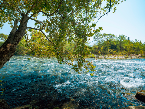 Blue Rushing river shot in Eastern Oregon