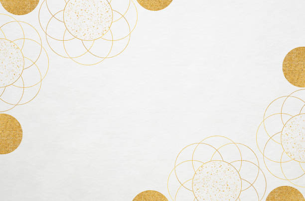 istock Japanese washi paper background with floral frame illustration 1679580643