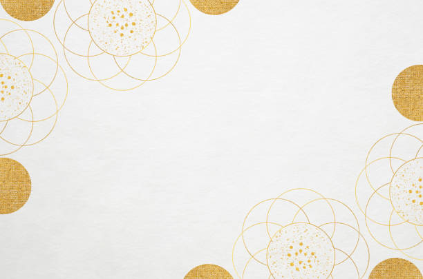 istock Japanese washi paper background with floral frame illustration 1679580652