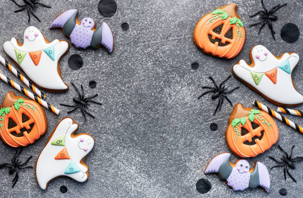 istock Multicolored Halloween  homemade cookies 1679584359
