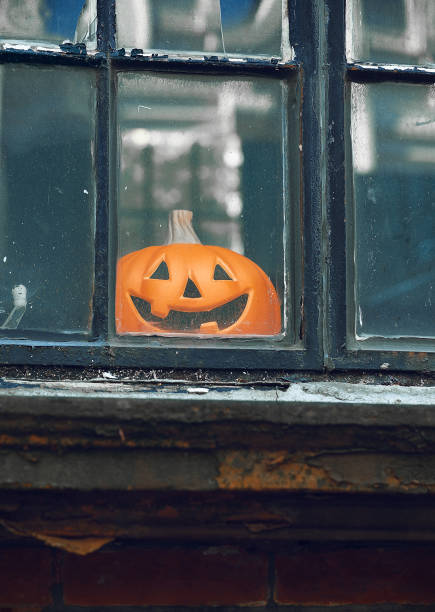 Halloween pumpkin in the window