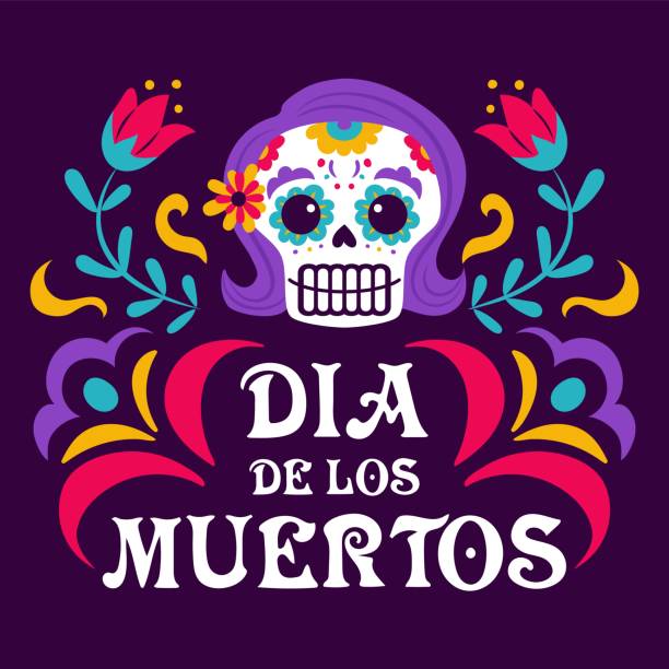 Day of the Dead. Dia de Muertos. Catrina, the garbancera skull, the elegant calaca, festive skeleton, the bony dancer. Vector illustration in vintage style. For posters, postcards, banners, design Day of the Dead. Dia de Muertos. Catrina, the garbancera skull, the elegant calaca, festive skeleton, the bony dancer. Vector illustration in vintage style. For posters, postcards, banners, design. rood stock illustrations