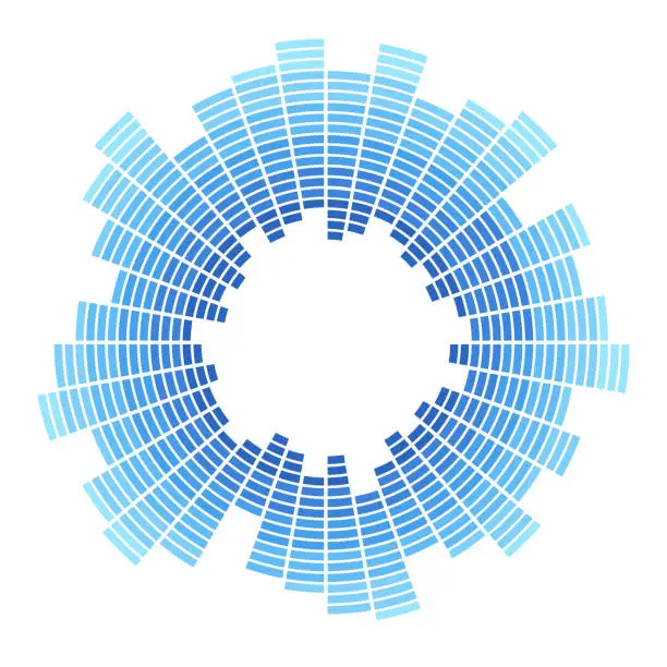 Vector illustration of Radial burst lines. Design segmented element.