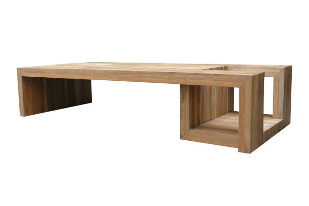 istock Modern style wooden bench isolated on white background 1679681783