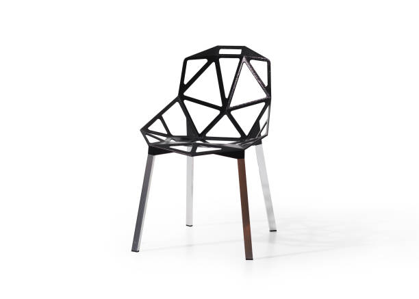 istock Modern style black steel chair on white background 1679681790