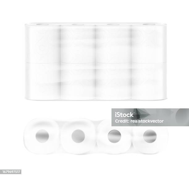 Roll Packing Vector Paper Rolls Package Mockup Vector Illustration Isolated On White ...