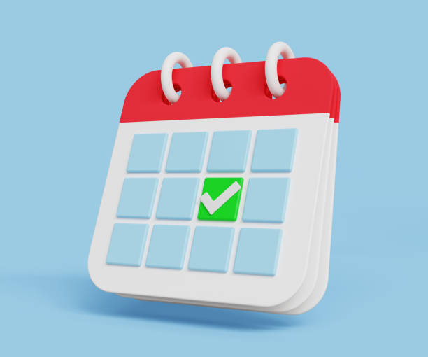 istock 3D time management icon. Appointment, date schedule, reminders, meeting plan. Calendar with marked date. 3d illustration 1679709963