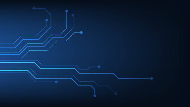 istock hi tech circuit board futuristic electric line with light on blue background for graphic design 1679713130