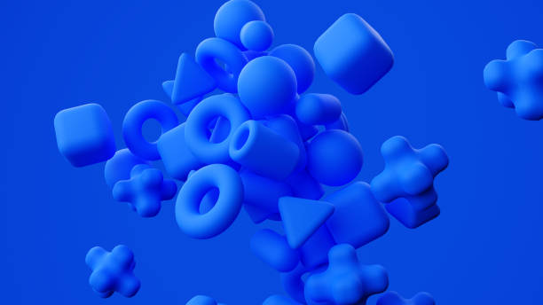 istock Abstract blue geometric shapes on blue background. 1679740204
