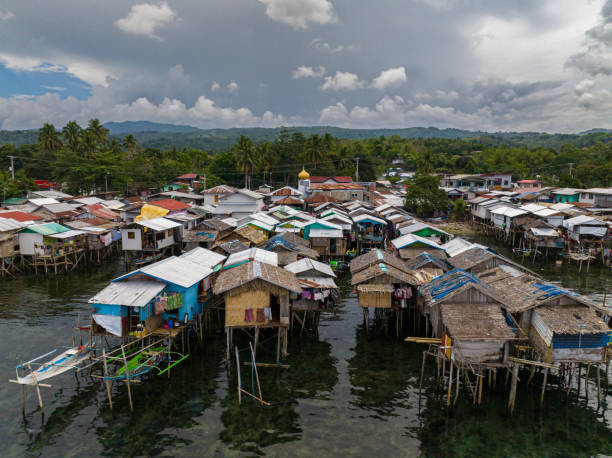 Stilt Houses over the sea in Zamboanga. Philippines. Villages of stilt houses in Zamboanga coastal. Mindanao, Philippines. zamboanga del sur stock pictures, royalty-free photos & images