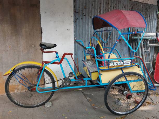 istock Classic rickshaw, three-wheeled vehicle from ancient times 1679799769