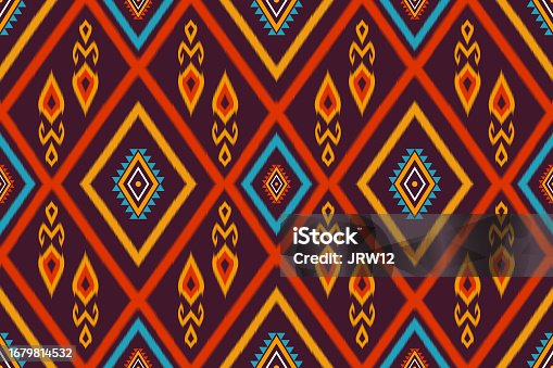 istock ikat seamless pattern abstract background for textile design. 1679814532