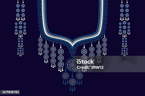 istock ethnic necklace embroidery pattern. 1679818782