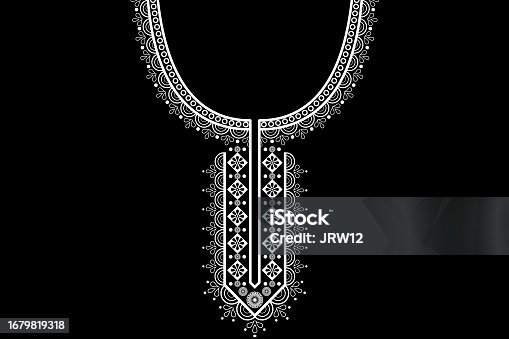 istock ethnic necklace embroidery pattern. 1679819318