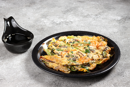 Haemul Pajeon is Korean Seafood Scallion Pancake.