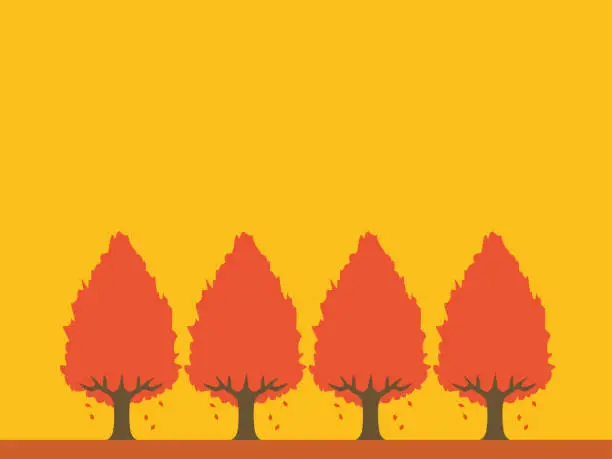 Vector illustration of Autumn tree 3B