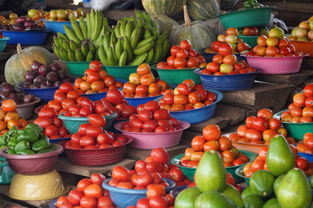 Supermarket vegetable stand