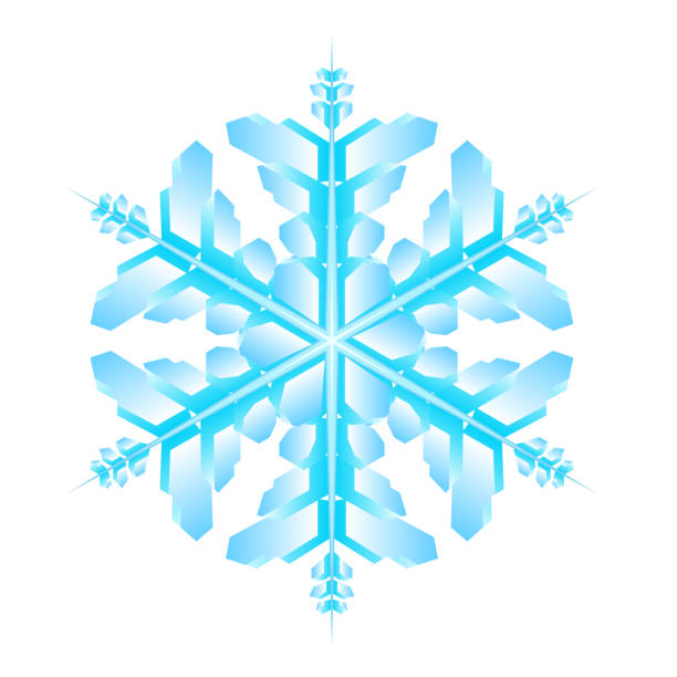 illustrations, cliparts, dessins animés et icônes de flocon de neige en cristal de glace à six pointes, symbole de la météo hivernale et de l’ambiance festive. flocon de neige gelée d’hiver dégradé en forme d’étoile. vecteur isolé sur fond blanc - two dimensional shape star crystal symbol