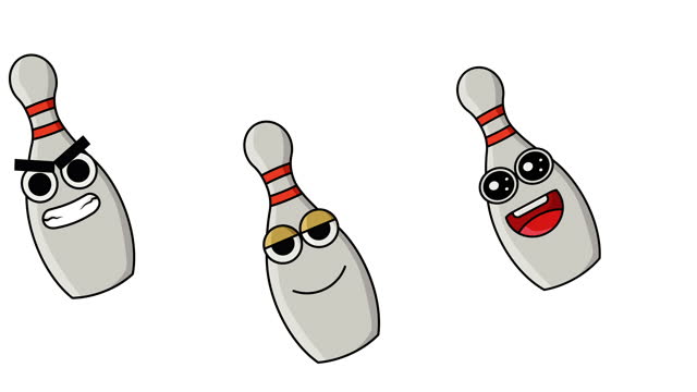 moving bowling pin emoticon animation