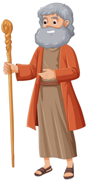 istock Moses Cartoon Character: A Religious Bible Story Illustration 1679890363