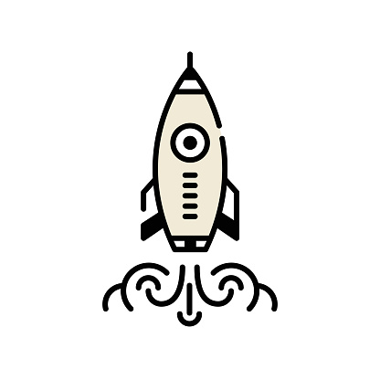 Fully editable vector line icon for rocket. Perfect for use on web, mobile app, presentations and any graphic design work.