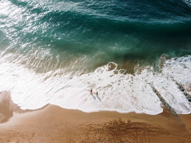 istock Two people at a beach as seen from above 1679926850
