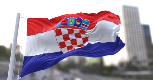 istock Croatia National flag waving in the wind. 1679932739
