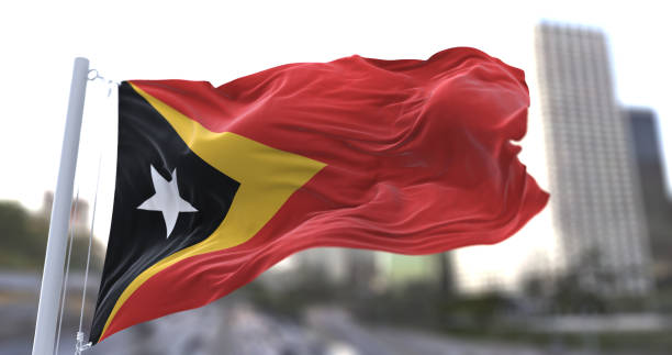 istock Timor leste National flag waving in the wind. 1679933000