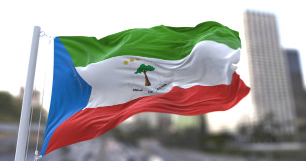 istock Equatorial Guinea National flag waving in the wind. 1679933260
