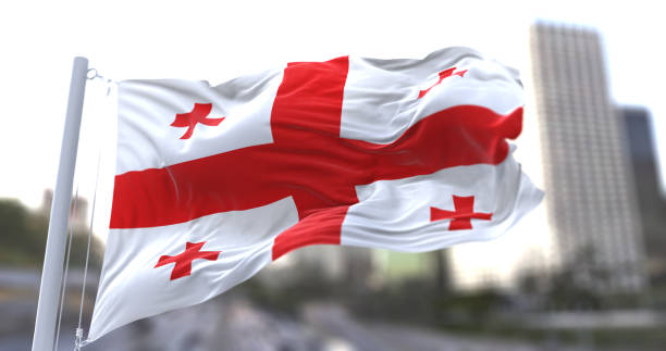 istock Georgia National flag waving in the wind. 1679933791