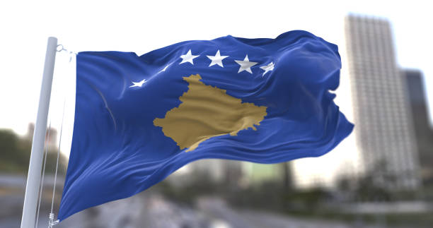 istock Kosovo National flag waving in the wind. 1679935384