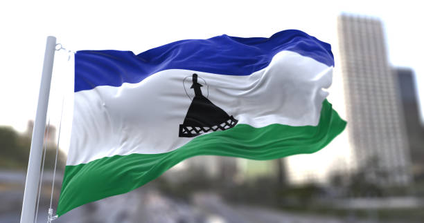 istock Lesotho National flag waving in the wind. 1679935405