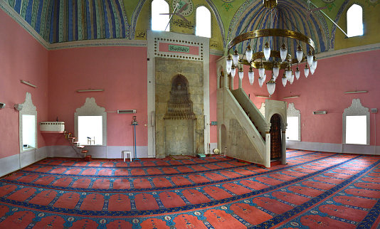 The area where Muslims pray inside the historical mosque